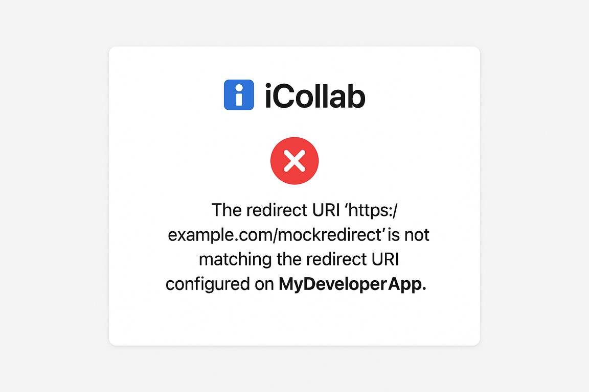 Mock iCollab auth error